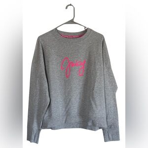 Juicy Couture Sport Gray Sweatshirt with Pink Logo – Women’s Size Large